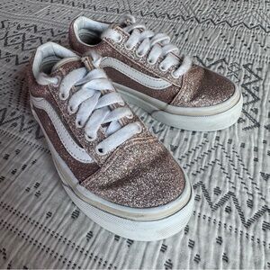 Blush Pink Glitter Vans Toddler Sz 10.5
